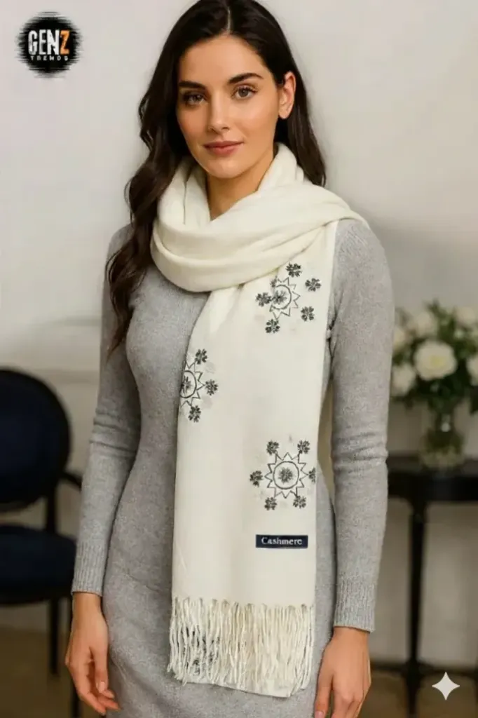 Women Warm Winter PRINTED ( Pashmina Wool )
  (white) GZ-SH4007