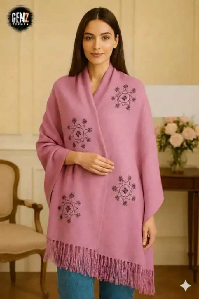 Women Warm Winter PRINTED ( Pashmina Wool ) (pink) GZ-SH4005