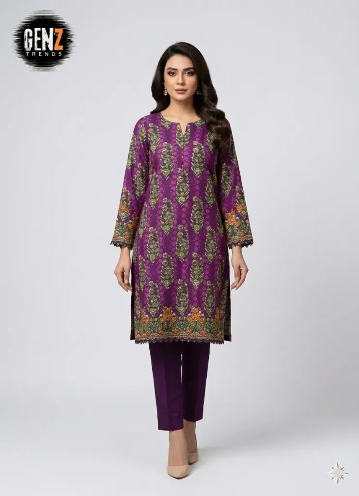 2 Pcs Unstitched Digital Print Suit gzl-s3018