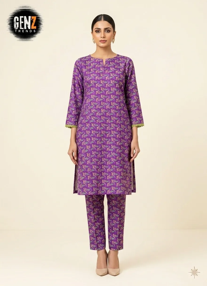 2 Pcs Unstitched Digital Print Suit GZL-S3001