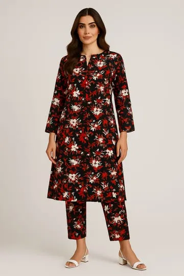 2 Pcs Unstitched Digital Print Suit AKS-052 