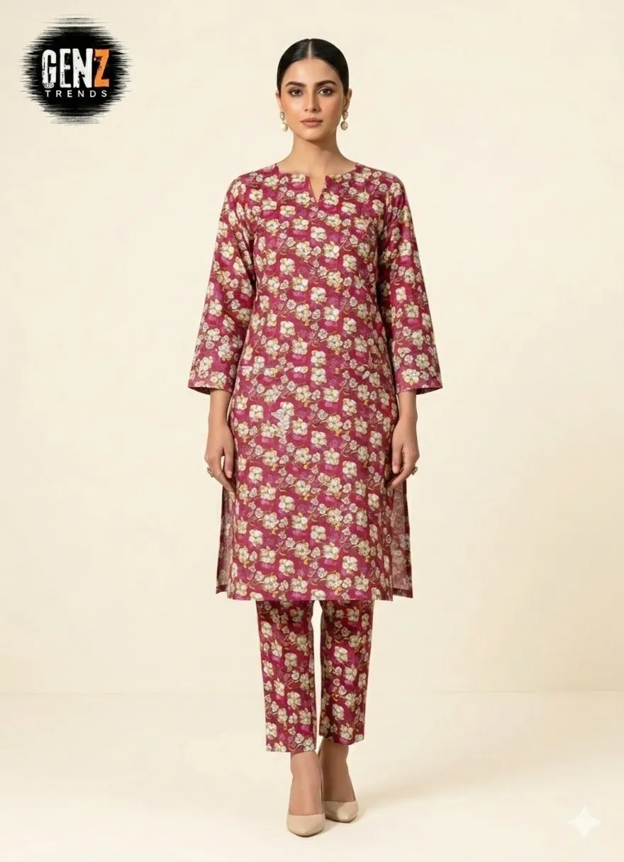 2 Pcs Unstitched Digital Print Suit GZL-S3003