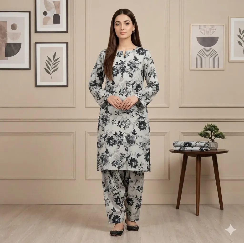 2 Pcs Unstitched Digital Print Suit GZL-S3033