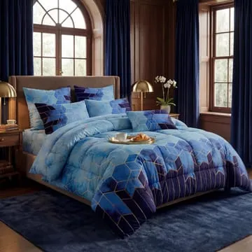 7 Pcs Comforter Set King Size Design