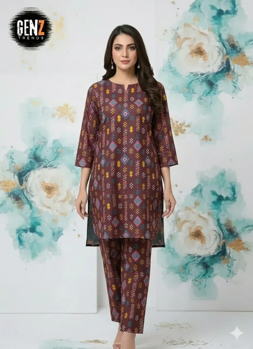 2 Pcs Unstitched Digital Print Suit GZL-S3006
